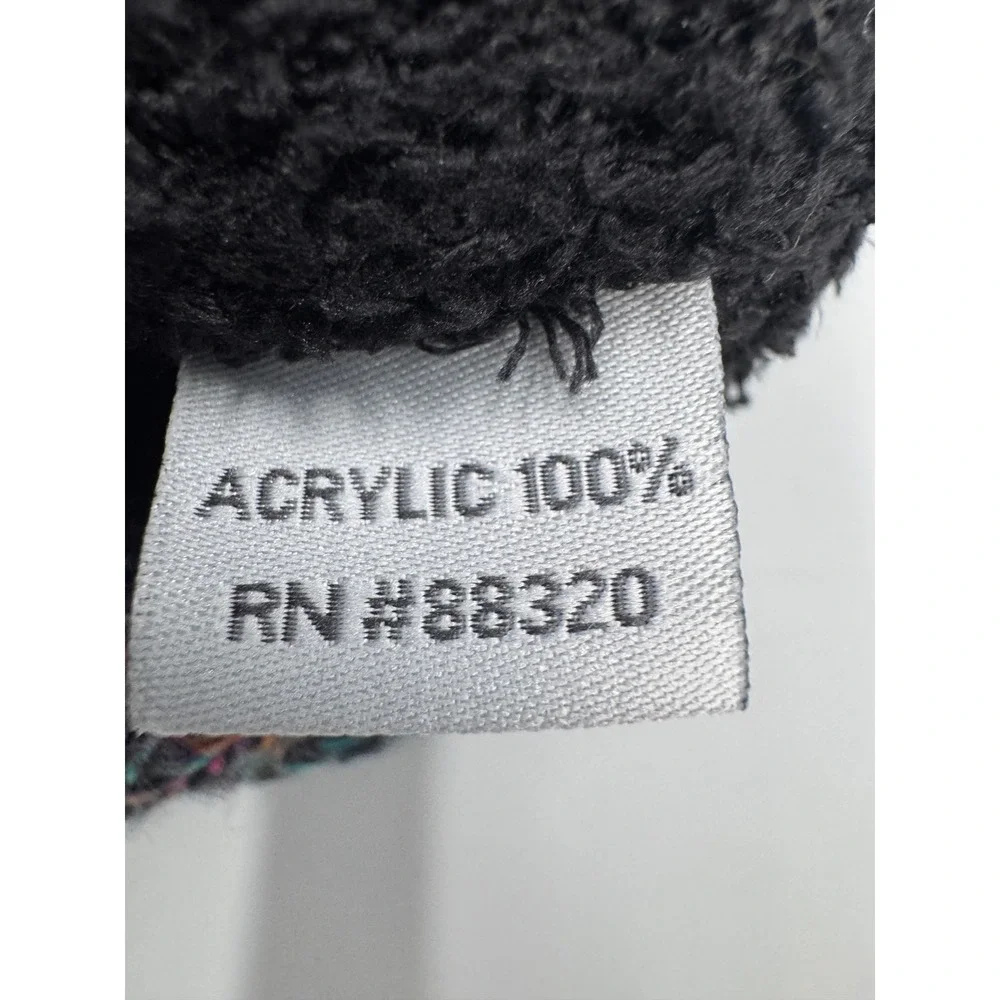C.C Exclusives Multi-Color Confetti Cable Knit Beanie Faux Fur Pom Hat Cap